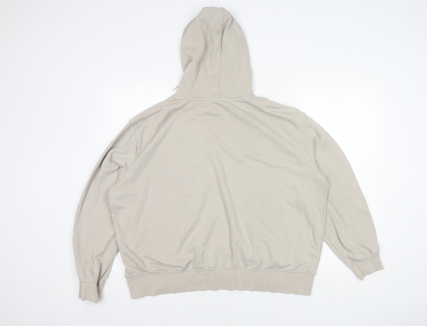 H&M Women's Beige XL Hoodie, Pullover, Casual, Logo Accent
