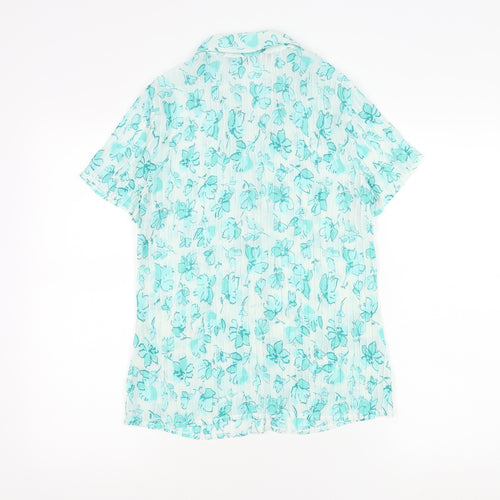 Bm Collection Women's Blue Floral Blouse - Size 12