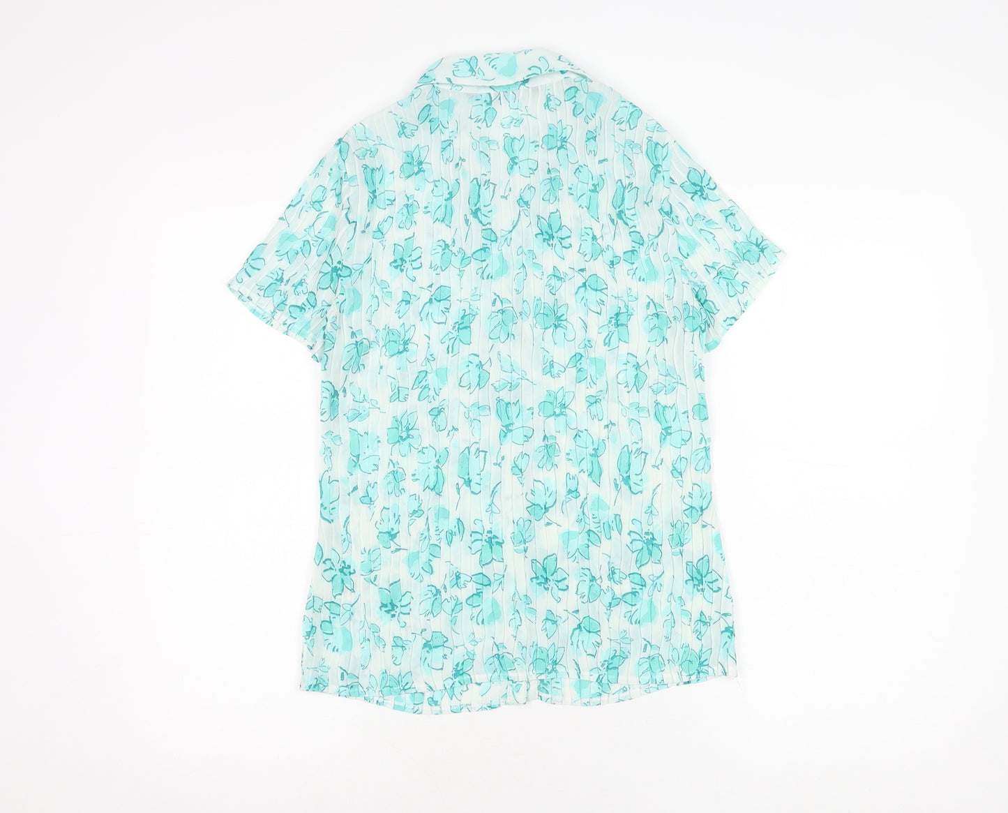 Bm Collection Women's Blue Floral Blouse - Size 12