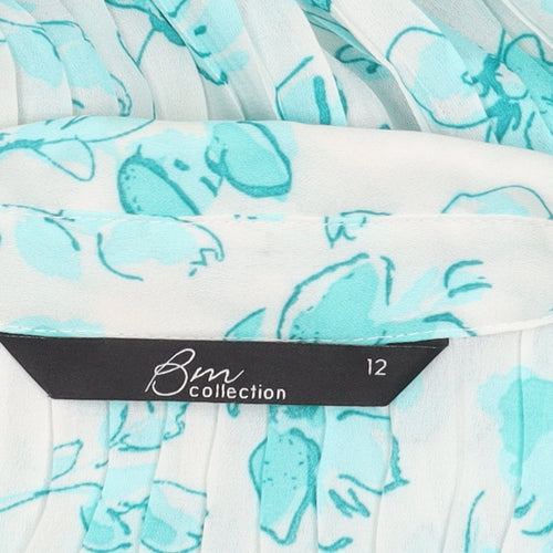 Bm Collection Women's Blue Floral Blouse - Size 12
