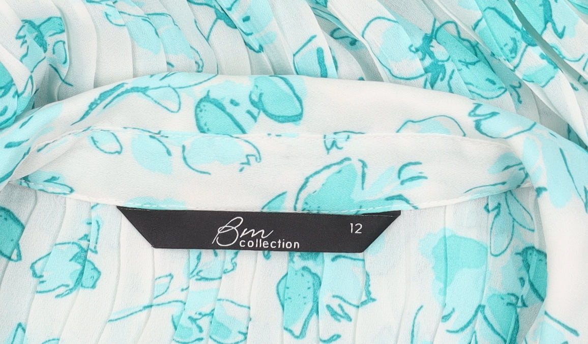 Bm Collection Women's Blue Floral Blouse - Size 12