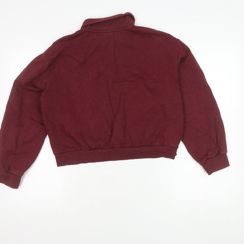 H&M Women's Red Collared Sweatshirt Size S