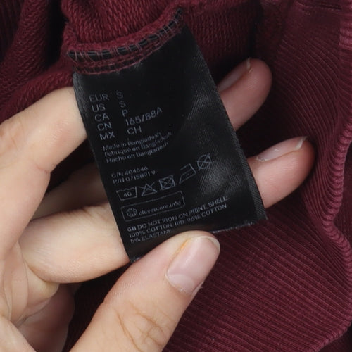 H&M Women's Red Collared Sweatshirt Size S
