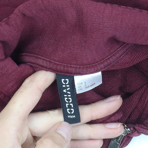 H&M Women's Red Collared Sweatshirt Size S