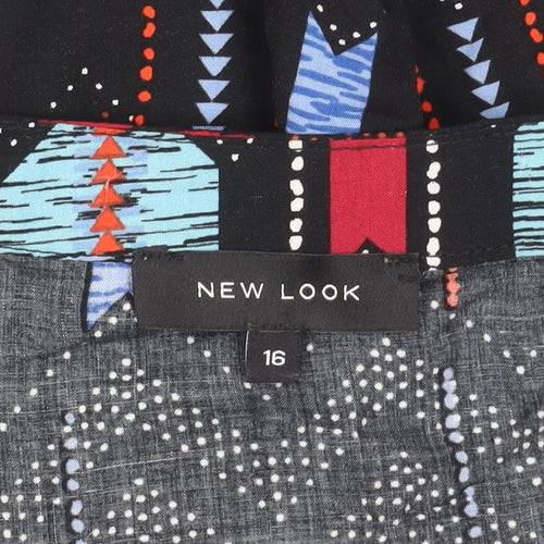 New Look Women's Multicoloured Geometric Top, Size 16