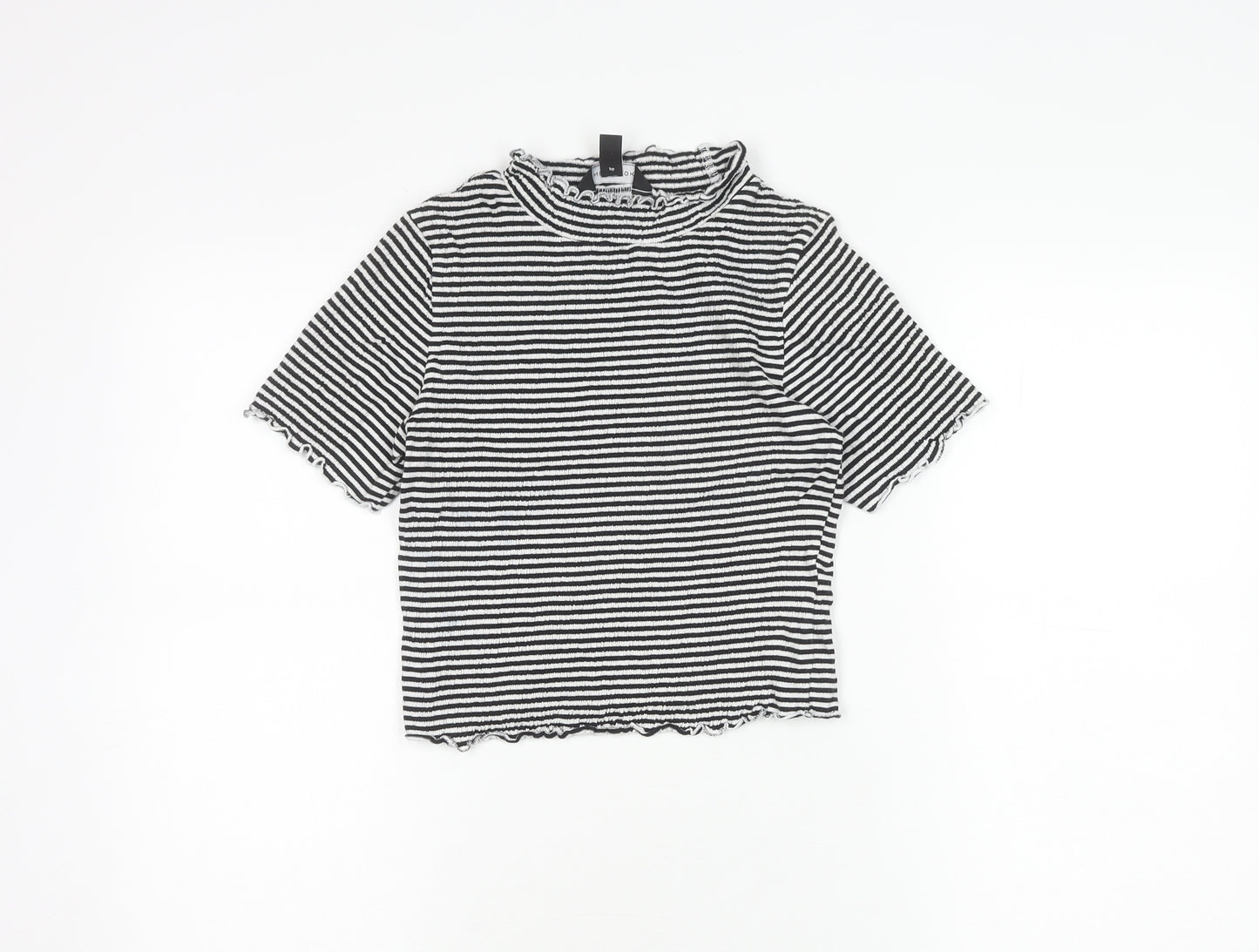 New Look Women's Striped Top - Black & White Size 10