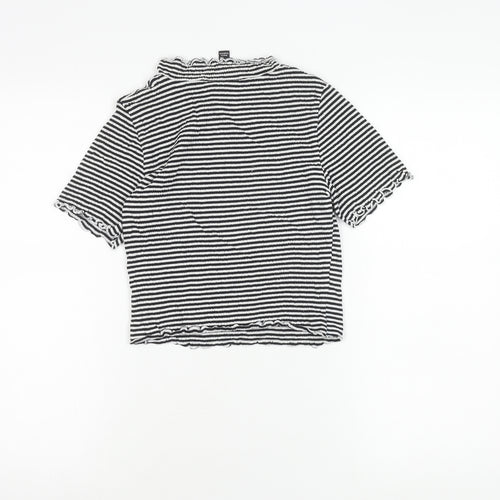 New Look Women's Striped Top - Black & White Size 10