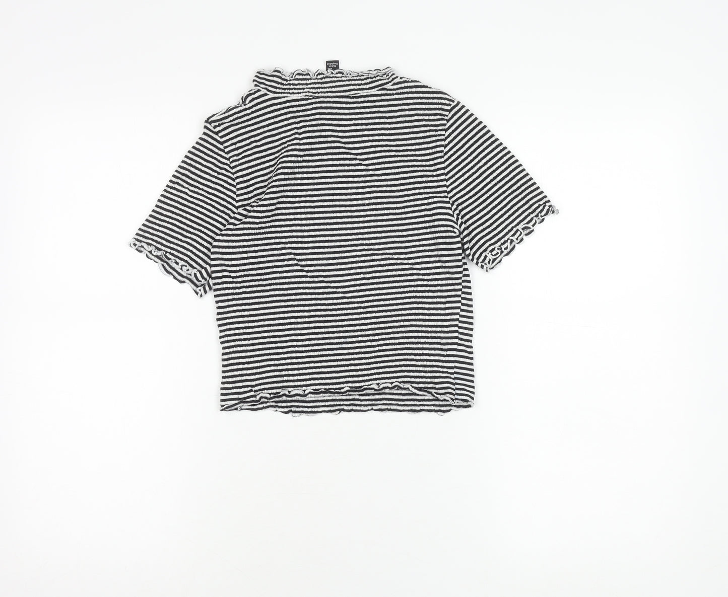 New Look Women's Striped Top - Black & White Size 10