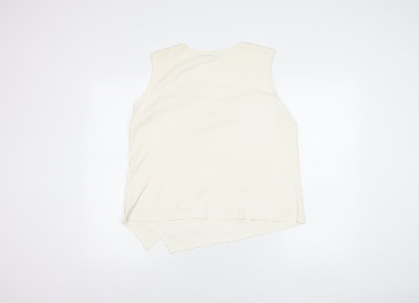 M&Co Women's Ivory Cotton Sleeveless Tank Top