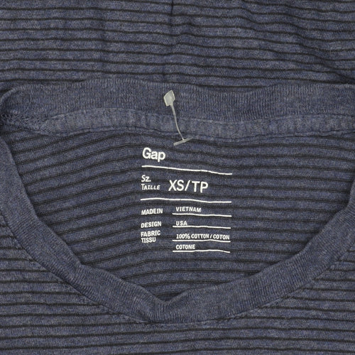 Gap Men's Blue XS Striped Cotton T-Shirt