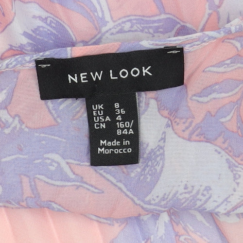 New Look Women's Pink Floral Camisole Tank Size 8