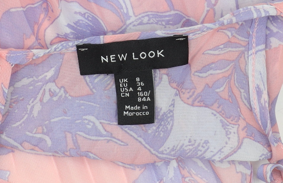 New Look Women's Pink Floral Camisole Tank Size 8