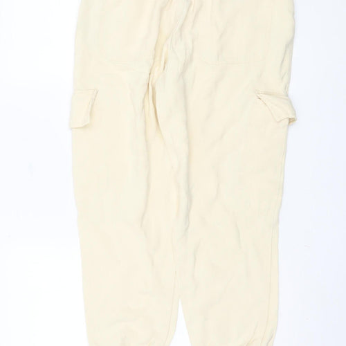Zara Beige Cargo Trousers, Women, Size 10, Spring/Summer