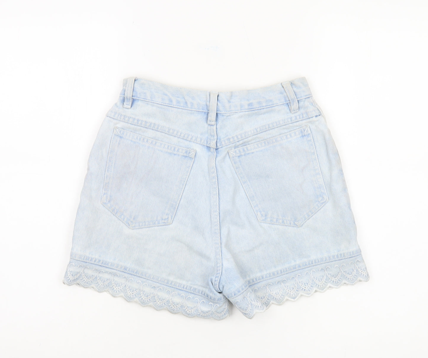 Rio by Fashion Women's Blue Denim Lace Accented Shorts Size 7