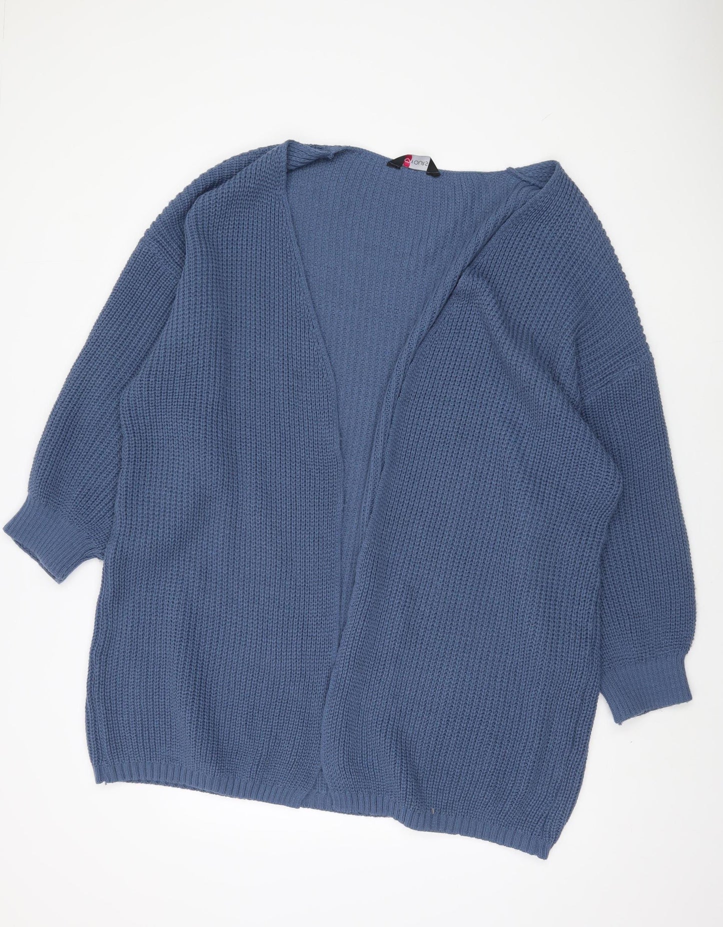 Yours Women's Blue Open Front Cardigan, Plus Size 22-24, Chunky Knit