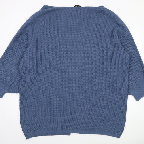 Yours Women's Blue Open Front Cardigan, Plus Size 22-24, Chunky Knit