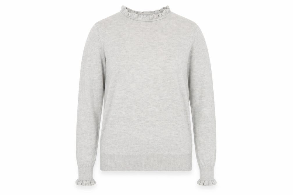 Front view of Warehouse Women's Grey jumper, size 10