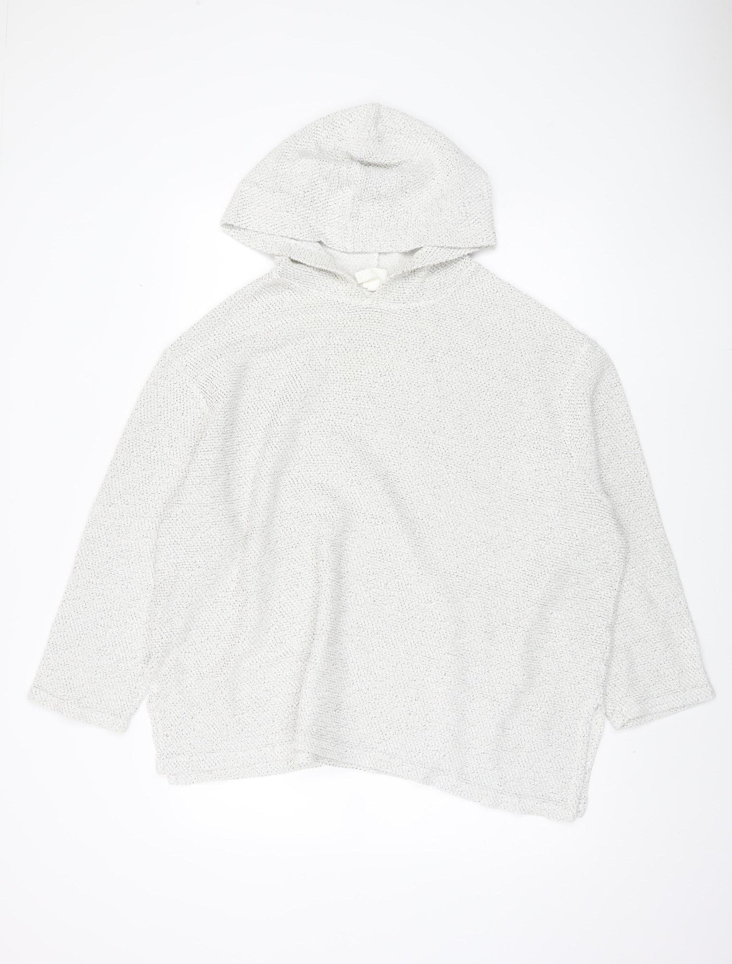 H&M Women's XL White Hooded Jumper, Knit, Casual Style