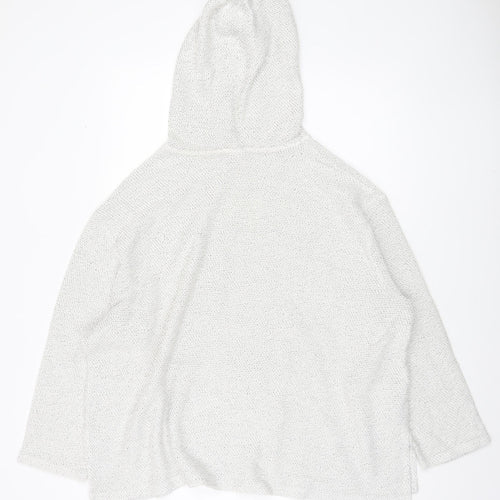 H&M Women's XL White Hooded Jumper, Knit, Casual Style
