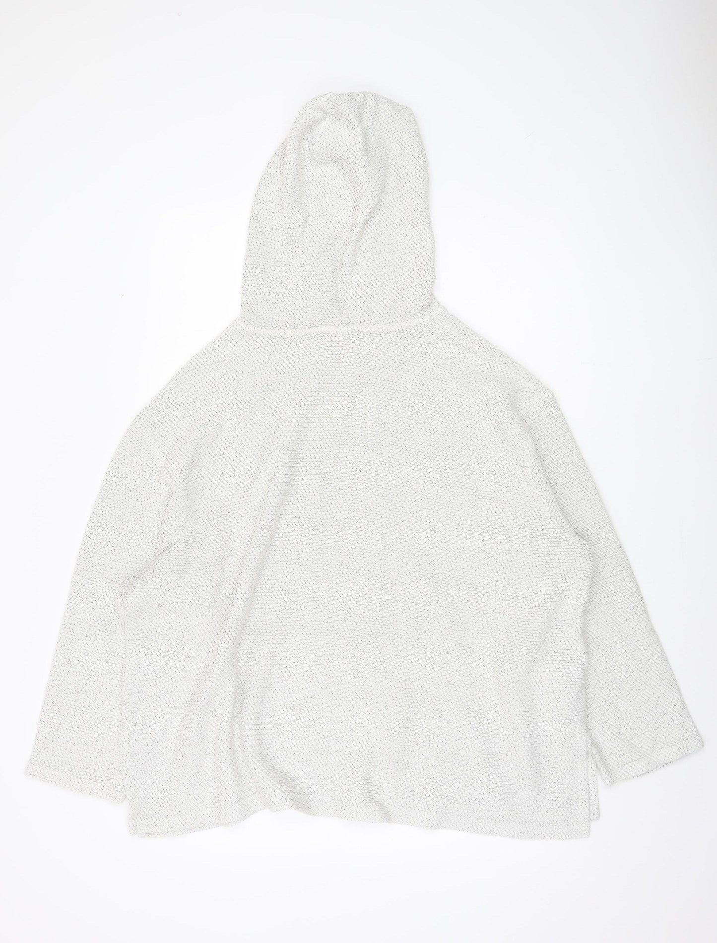 H&M Women's XL White Hooded Jumper, Knit, Casual Style