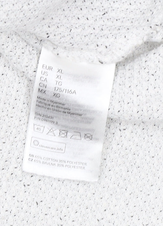 H&M Women's XL White Hooded Jumper, Knit, Casual Style
