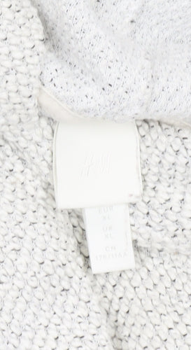 H&M Women's XL White Hooded Jumper, Knit, Casual Style