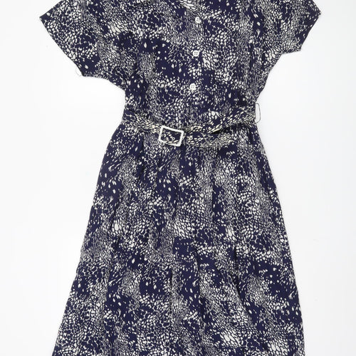 Richard Roberts Women's Blue Midi Shirt Dress Size 12