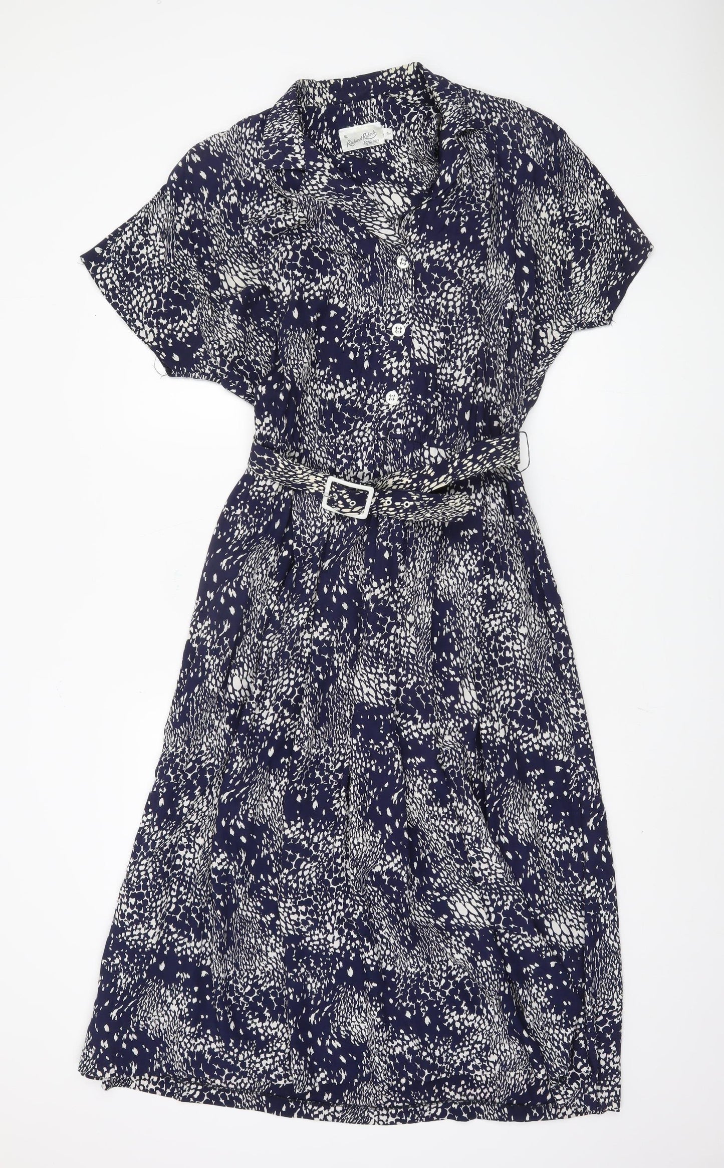 Richard Roberts Women's Blue Midi Shirt Dress Size 12