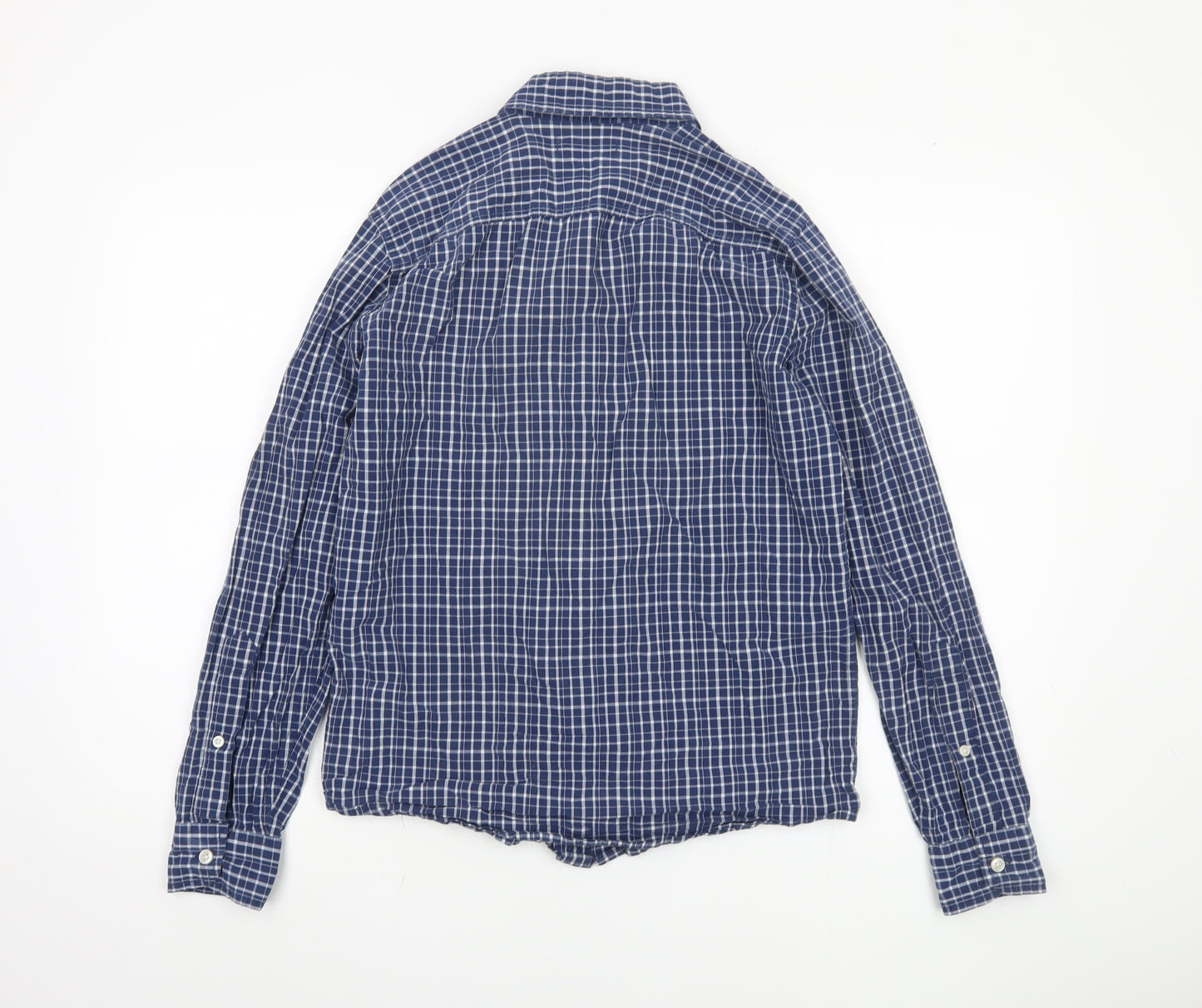 Hollister Men's Blue Small Checkered Button-Up Shirt