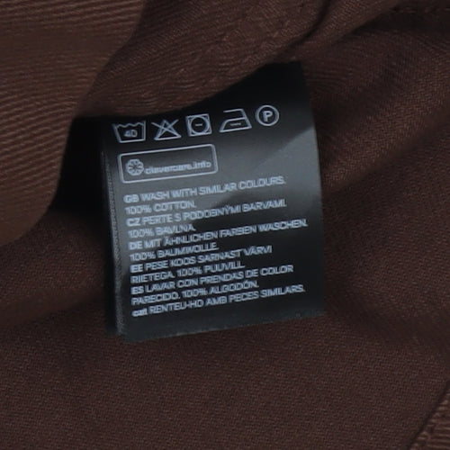 H&M Women's Brown Basic Jacket M Cotton Buttoned