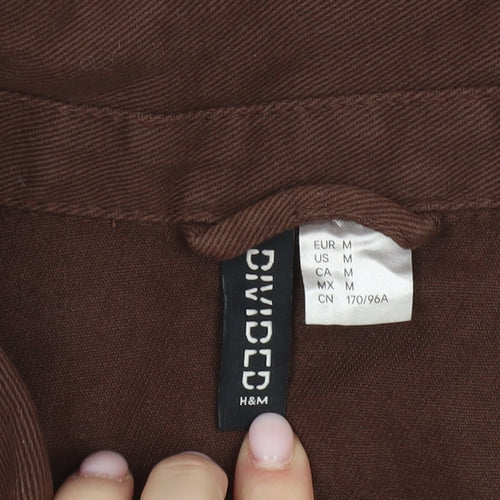 H&M Women's Brown Basic Jacket M Cotton Buttoned