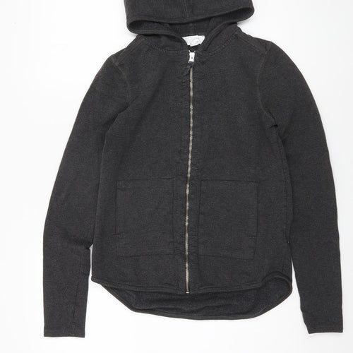 The White Company Women's Grey Full Zip Hoodie, Size 10