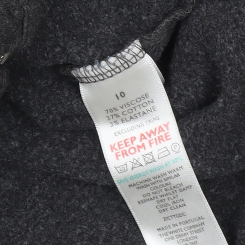 The White Company Women's Grey Full Zip Hoodie, Size 10