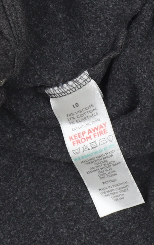 The White Company Women's Grey Full Zip Hoodie, Size 10