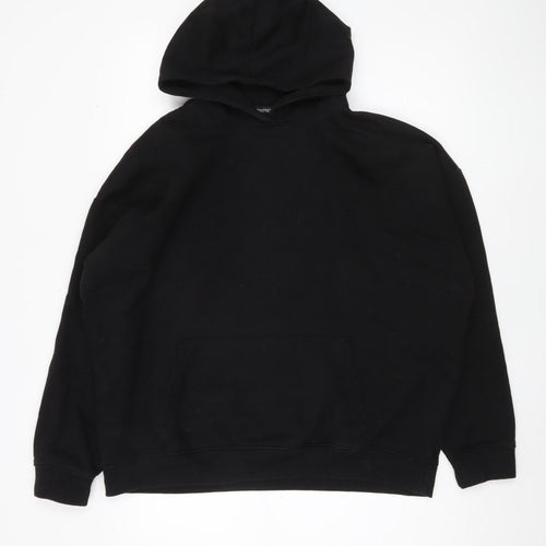 PrettyLittleThing Unisex Black Pullover Hoodie M