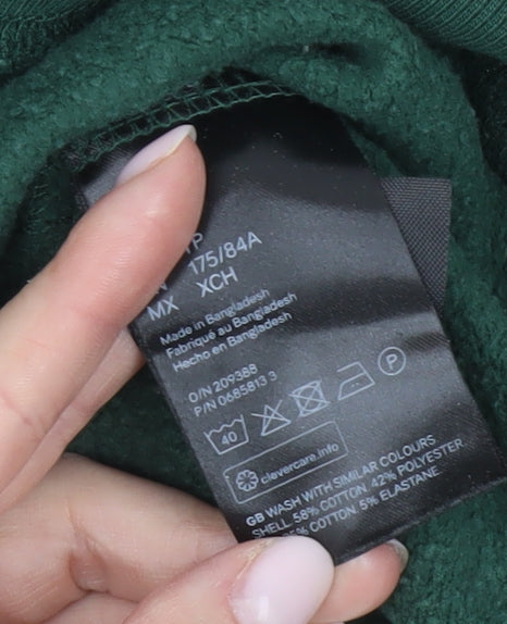 H&M Men's Green Crew Neck Sweatshirt XS Relaxed Fit