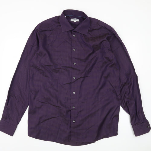Eton Men's Purple XL Classic Fit Long Sleeve Shirt