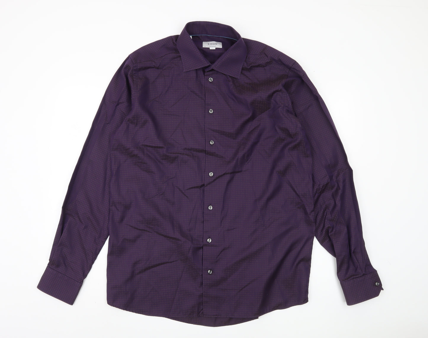 Eton Men's Purple XL Classic Fit Long Sleeve Shirt