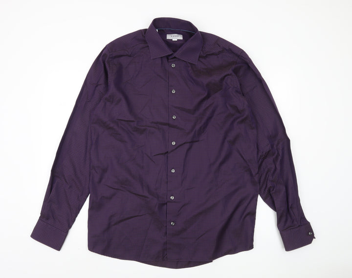 Eton Men's Purple XL Classic Fit Long Sleeve Shirt