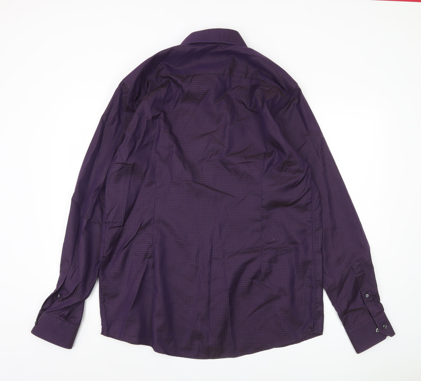 Eton Men's Purple XL Classic Fit Long Sleeve Shirt