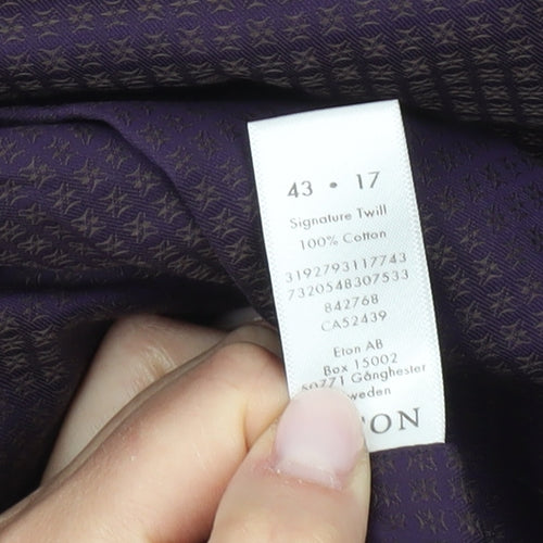 Eton Men's Purple XL Classic Fit Long Sleeve Shirt