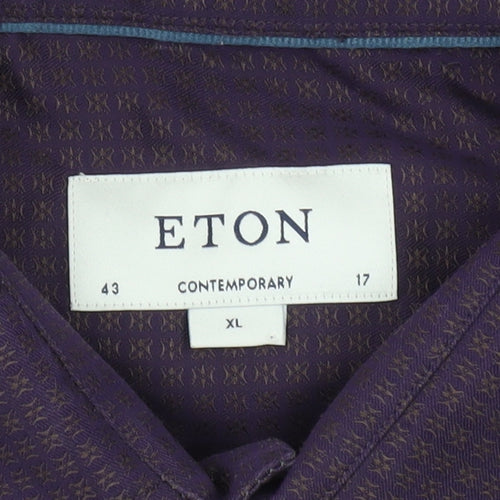 Eton Men's Purple XL Classic Fit Long Sleeve Shirt