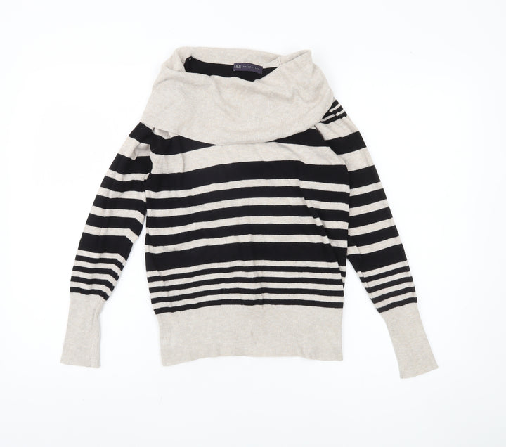 Marks and Spencer Women's Black Striped Pullover Jumper