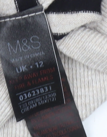 Marks and Spencer Women's Black Striped Pullover Jumper