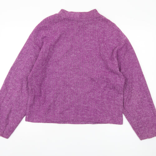 Zara Women's Purple Mock Neck Pullover Jumper Size 12