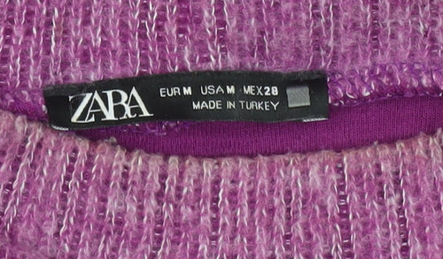 Zara Women's Purple Mock Neck Pullover Jumper Size 12