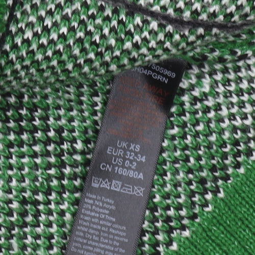 Topshop Women's Green XS Plaid Pullover Jumper
