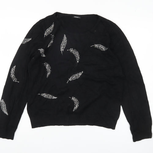 Roman Women's Black Beaded Pullover Jumper