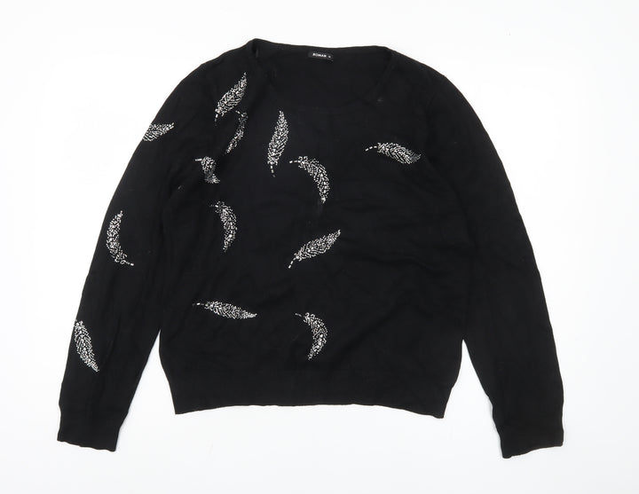 Roman Women's Black Beaded Pullover Jumper