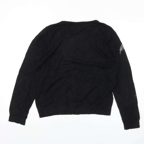 Roman Women's Black Beaded Pullover Jumper